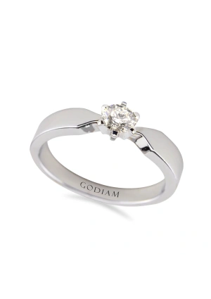 Anillo Solitario SADA en Oro Blanco de 18K con diamante talla brillante