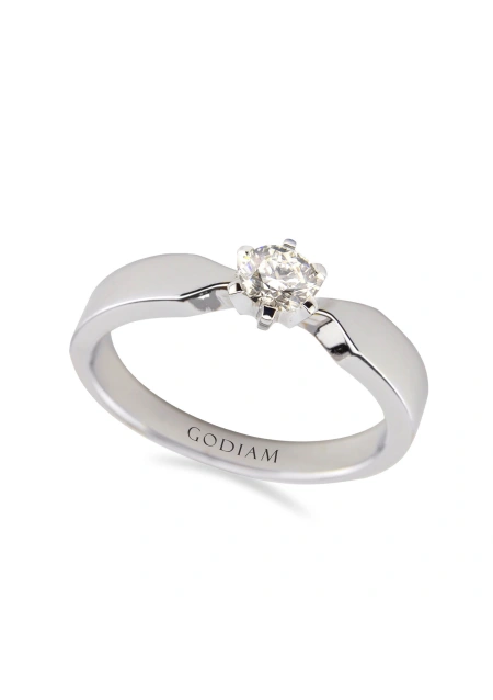 Anillo Solitario SADA en Oro Blanco de 18K con diamante talla brillante