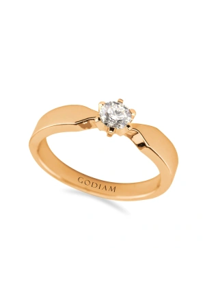 Anillo Solitario SADA en Oro Rosa de 18K con diamante talla brillante