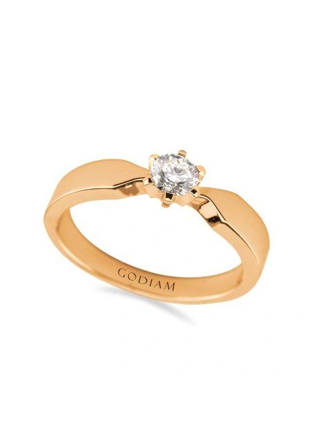 Anillo Solitario SADA en Oro Rosa de 18K con diamante talla brillante