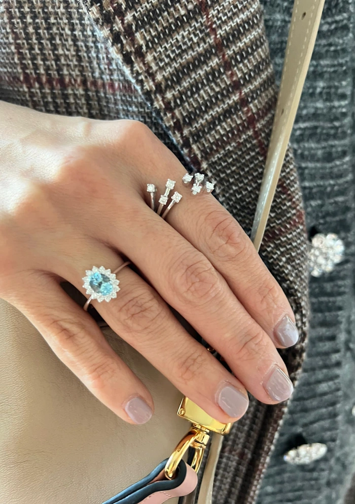 PERSEIDAS 18K gold with brilliant cut diamonds vintage ring.