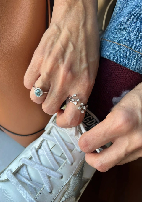 Anillo vintage PERSEIDAS en oro de 18K con diamantes|Anillos de Diamantes|Godiam Alta Joyería