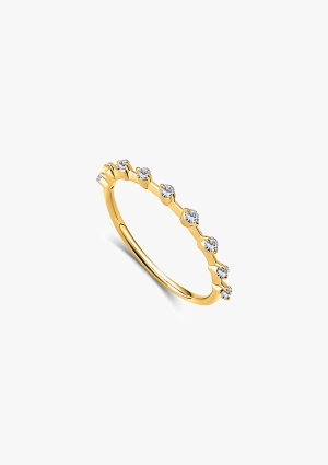 Media alianza CONSTELLATION en oro amarillo de 18K con diamantes