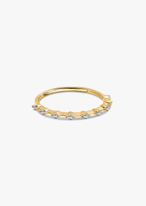 Media alianza CONSTELLATION en oro amarillo de 18K con diamantes 2