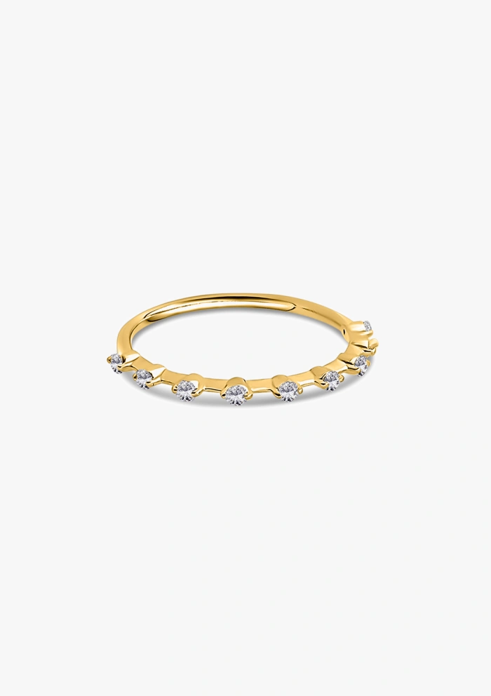 Media alianza CONSTELLATION en oro amarillo de 18K con diamantes