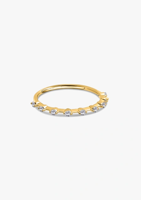 Media alianza CONSTELLATION en oro amarillo de 18K con diamantes