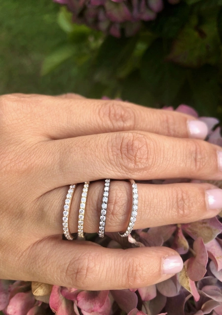 BIG PEPA 18K gold diamonds half eternity band ring.