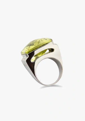 KATERINA 18K white gold with brilliant cut diamonds and briolette lemon quartz 2