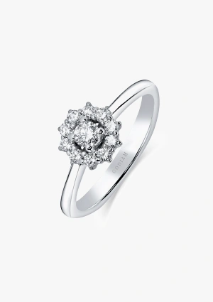 SANDRA 18K white gold with brilliant cut diamonds rosette ring