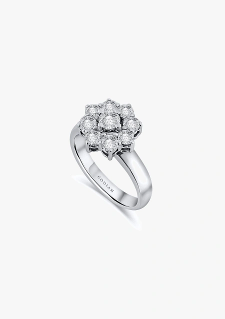 Anillo IRIA en oro blanco 18K con diamantes talla brillante