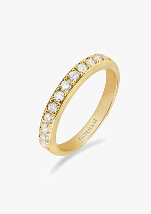 Bague demi alliance NEW YORK en or 18K carats et diamants.