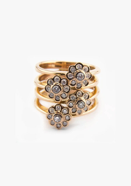 Anillo NEREIDA en oro rosa 18K con diamantes talla brillante