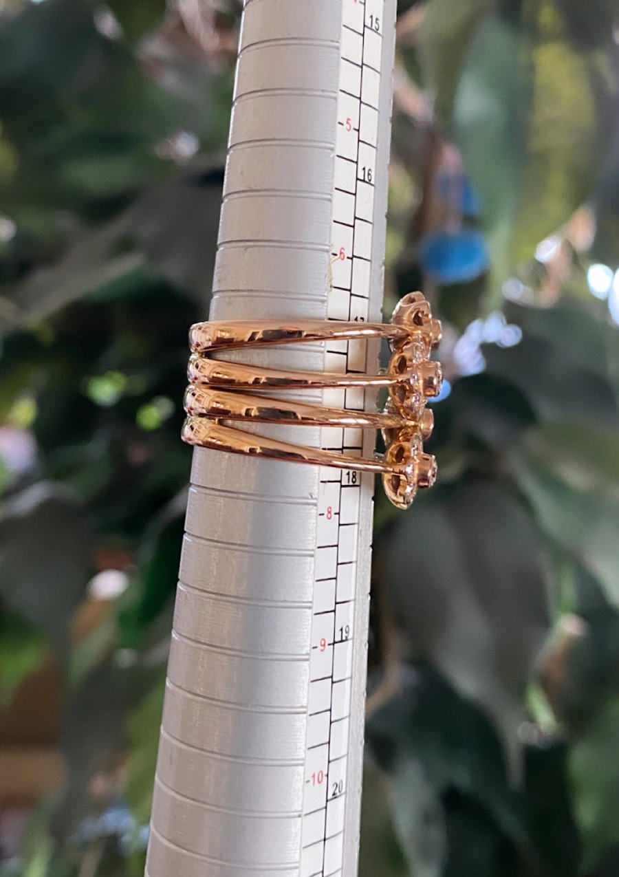 Anillo maxi NEREIDA en oro rosa de 18K y diamantes|Anillos de Diamantes|Godiam Alta Joyería
