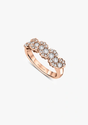 ONDIÑAS 18K rose gold vintage ring with brilliant cut diamonds