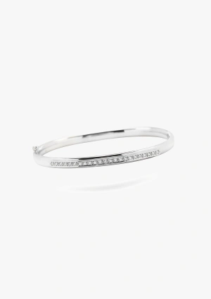 Pulsera rígida ESTELA en oro blanco 18K con diamantes talla brillante