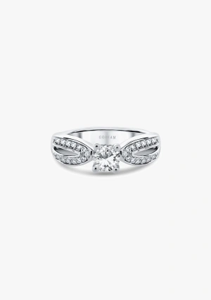 Anillo COMPOSTELA en oro blanco de 18 quilates con diamantes