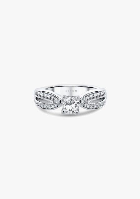 Anillo COMPOSTELA en oro blanco de 18 quilates con diamantes