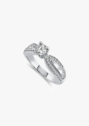 Anillo COMPOSTELA en oro blanco de 18 quilates con diamantes 2