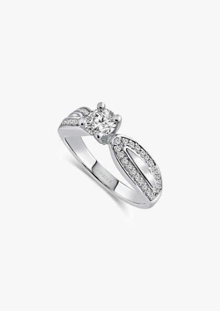Anillo COMPOSTELA en oro blanco de 18 quilates con diamantes