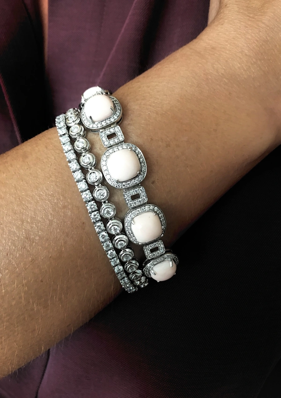 Pulseira riviêre ST. MORITZ em ouro branco de 18K com diamantes