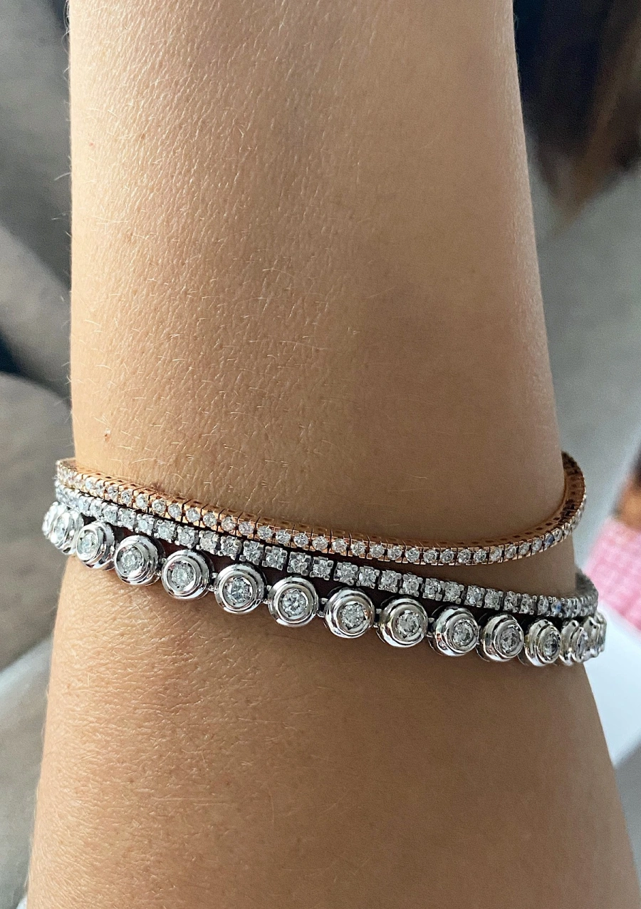 Pulseira riviêre ST. MORITZ em ouro branco de 18K com diamantes