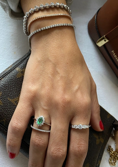 Pulsera riviêre ST. MORITZ en oro blanco 18K con diamantes|Pulseras|Godiam Alta Joyería