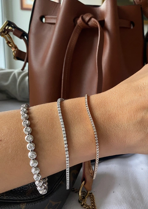 Pulseira riviêre ST. MORITZ em ouro branco de 18K com diamantes