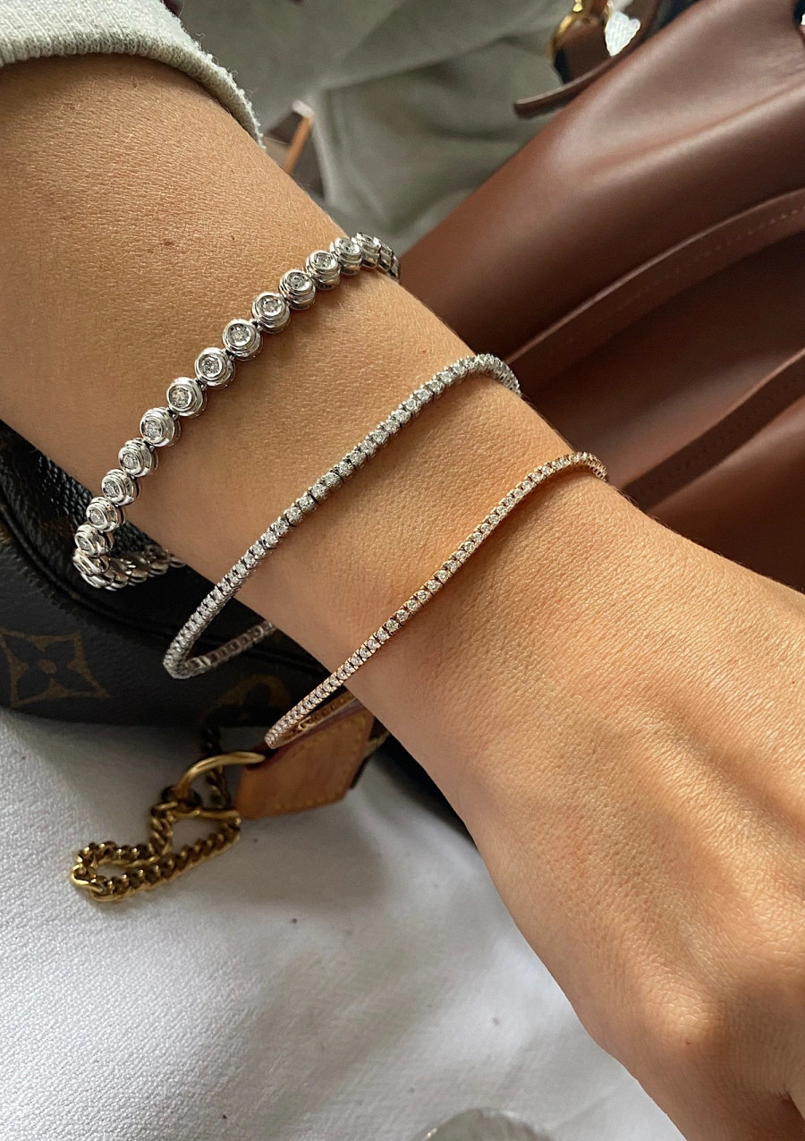 Pulseira riviêre ST. MORITZ em ouro branco de 18K com diamantes