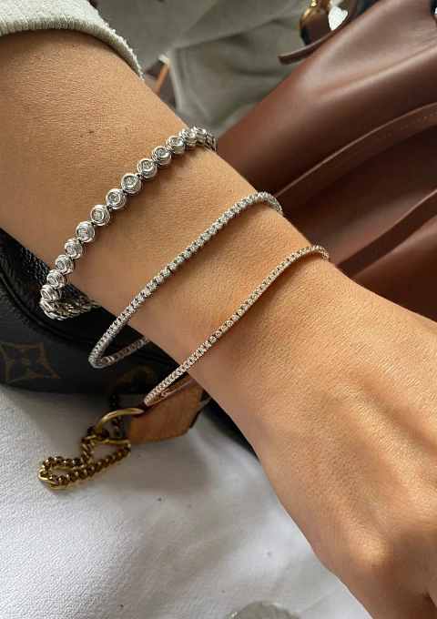 Pulseira riviêre ST. MORITZ em ouro branco de 18K com diamantes