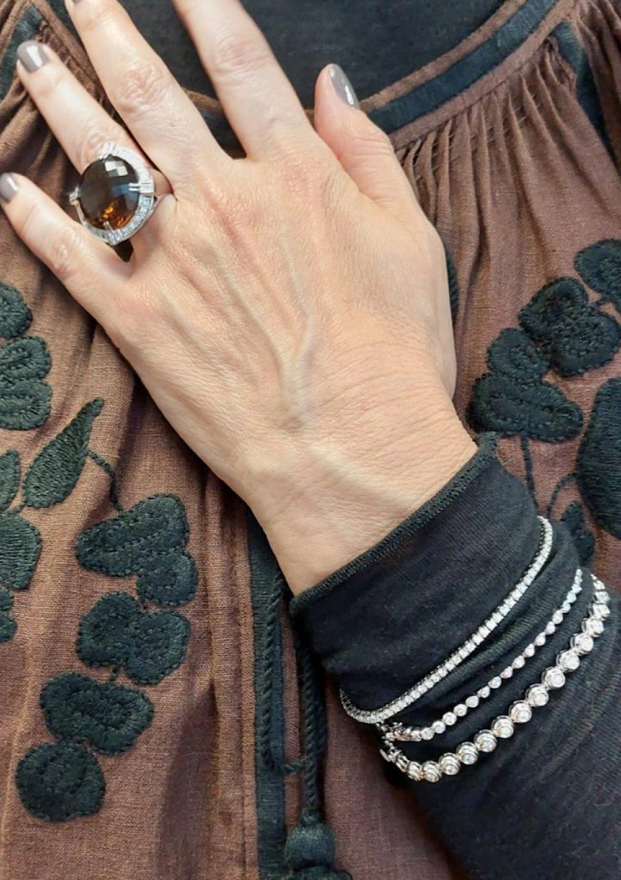 Pulseira riviêre ST. MORITZ em ouro branco de 18K com diamantes