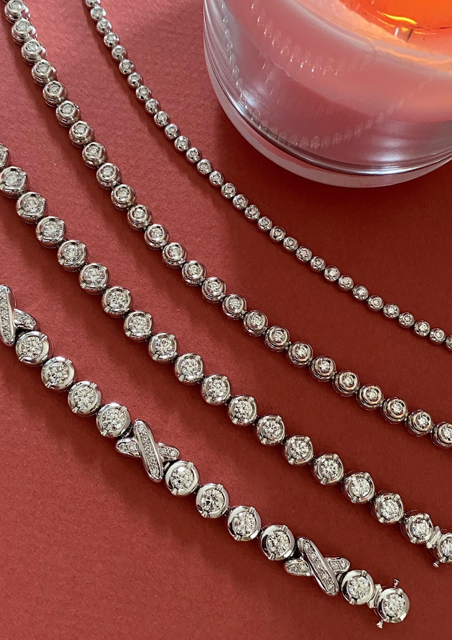 Pulseira riviêre ST. MORITZ em ouro branco de 18K com diamantes