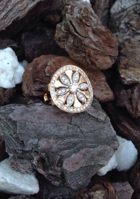 DUOMO Vintage 18K rose and white gold with brilliant cut diamonds ring
