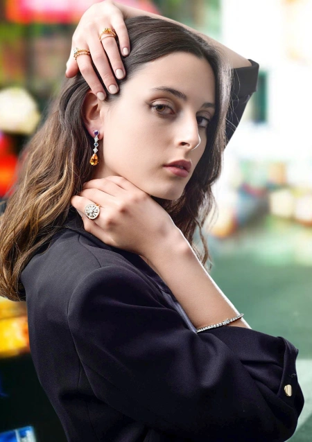 Bague vintage DUOMO en or rose et blanc 18K diamants.