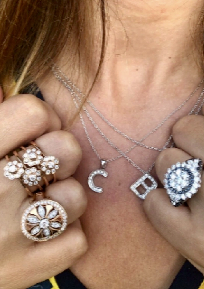 Anel DUOMO vintage ouro rosa e branco 18K com diamantes.