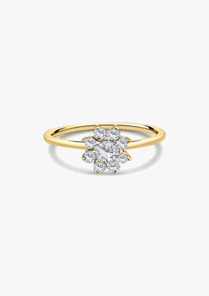 SANDRA MINI 18K Gold with brilliant cut diamonds classy rosette ring 2