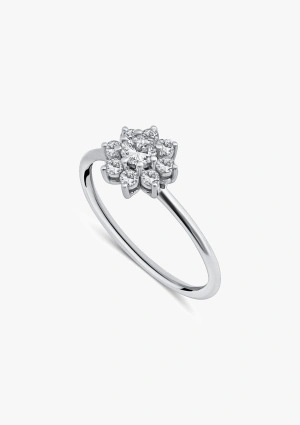 SANDRA MINI 18K Gold with brilliant cut diamonds classy rosette ring 2