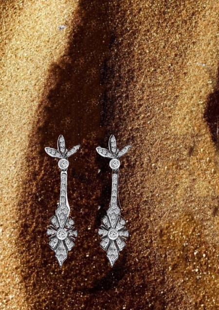 Boucles d'oreilles vintage SPEARS en or 18K et diamants