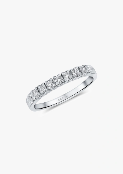 Bague demi alliance CASCAIS en or blanc 18K et diamants taille brillant