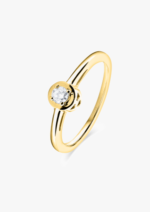 ZAHARA 18K gold with brilliant cut diamond solitaire ring