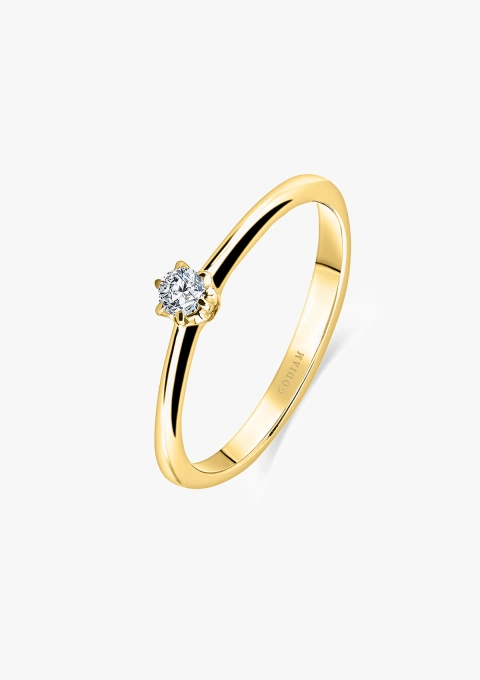Bague solitaire ORLY en or 18 carats et diamant taille brillant