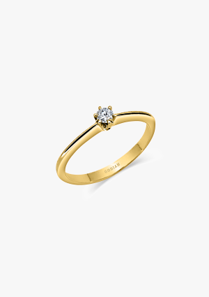 ORLY 18K gold solitaire ring with brilliant cut diamond 2