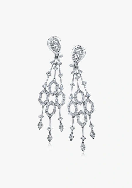 Pendientes BIG LIFE en oro blanco 18K y diamantes