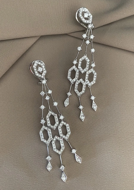 Pendientes BIG LIFE en oro blanco 18K y diamantes