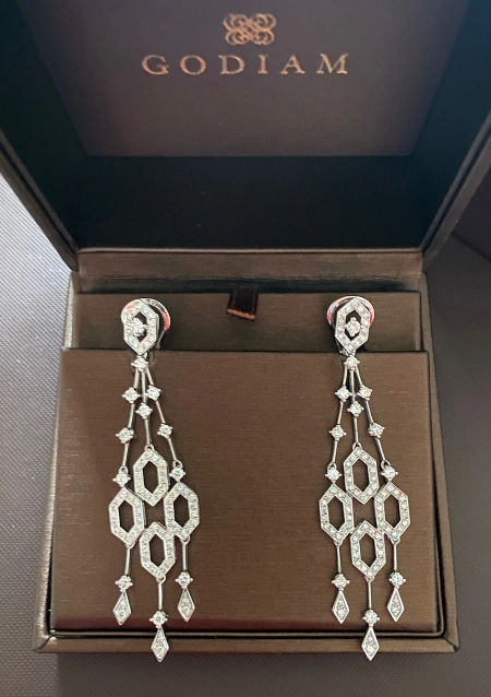 Pendientes BIG LIFE en oro blanco 18K y diamantes