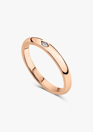 Bague Alliance UNITY en or rose 18 carats avec un diamant taille brillant