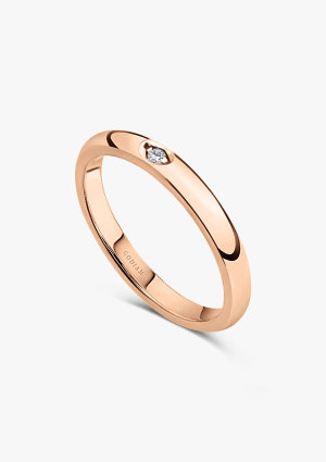 UNITY 18K rose gold with a single brilliant cut diamond