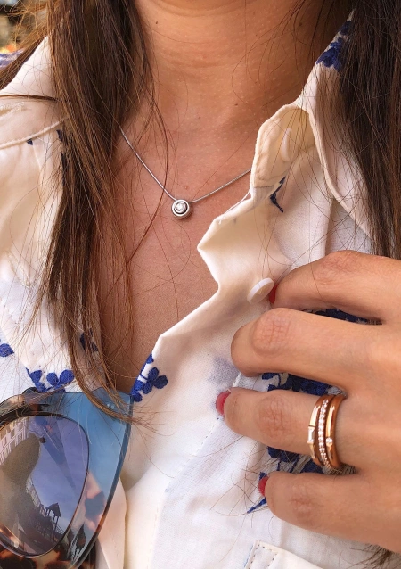 Alianza UNITY en oro rosa de 18 quilates con diamante|Alianzas de Boda|Godiam Alta Joyería