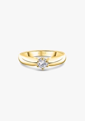 Bague solitaire FINISTERRE en or jaune 18 carats avec diamant taille brillant 2