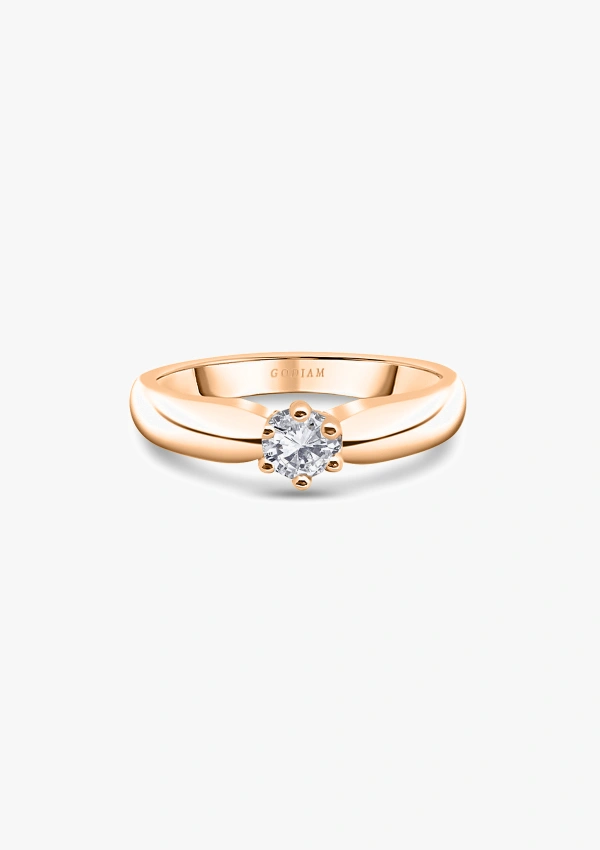 Bague solitaire FINISTERRE en or rose 18 carats avec diamant taille brillant 2