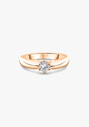Bague solitaire FINISTERRE or rose 18 carats et diamant. 2